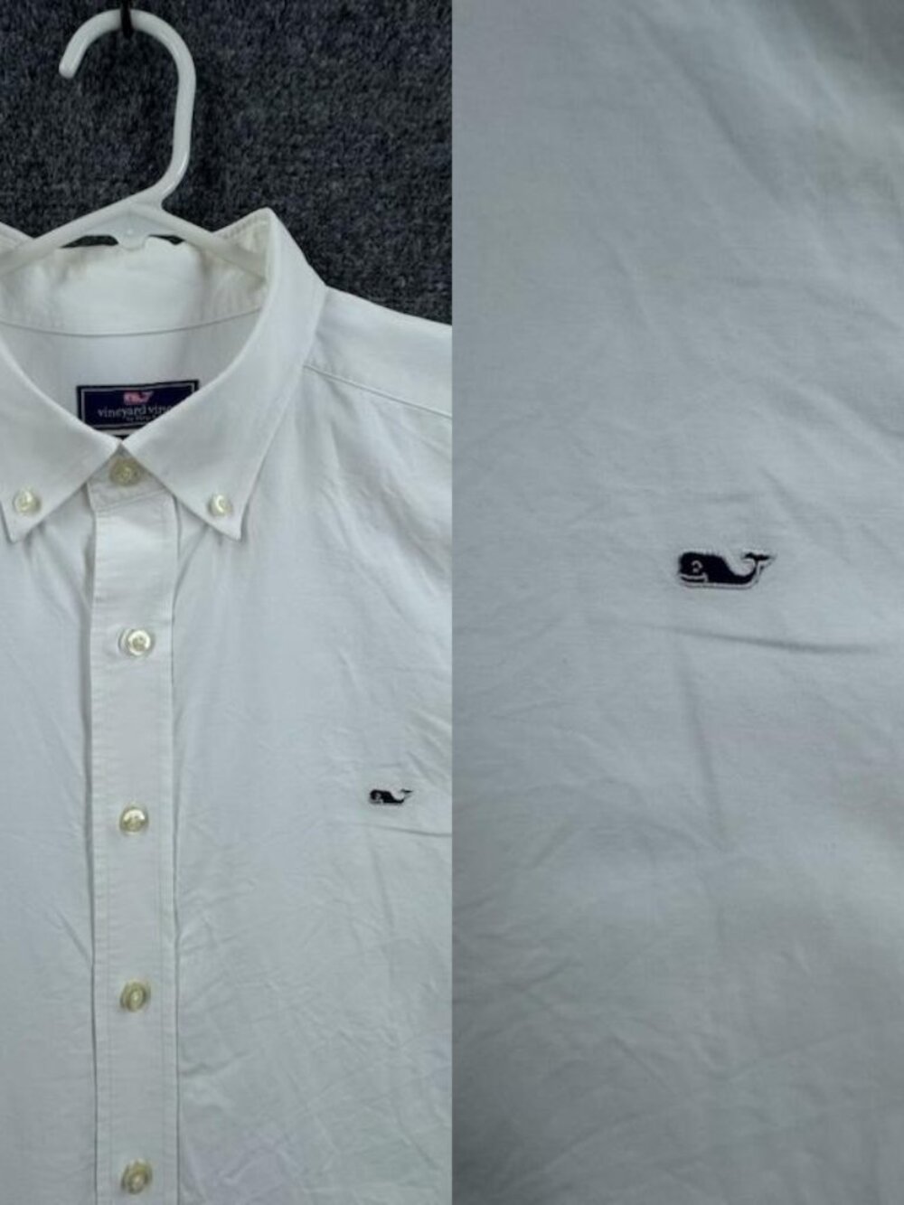 Vineyard Vines Oxford OCBD Cotton White 2XL Button-Down Logo Solid Mens Preppy